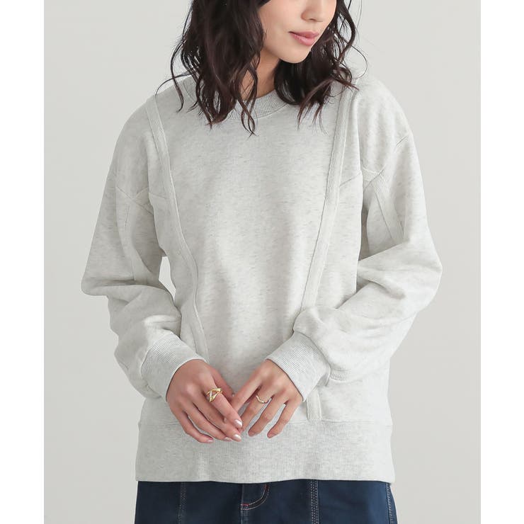 オートミール | n'OrLABEL裏毛テープデザインスウェット  | osharewalker