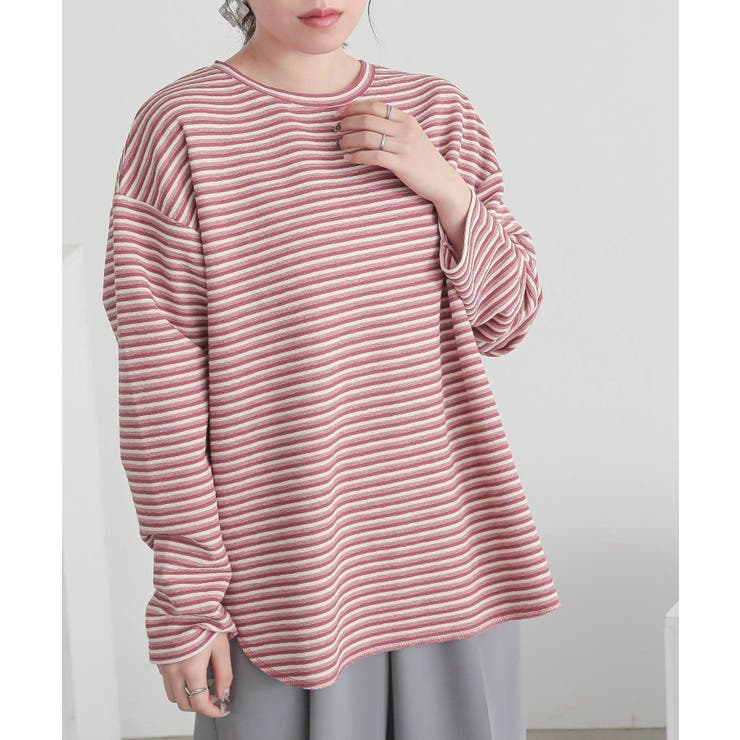 ピンク | n'OrLABELリップルボーダーロンT | osharewalker