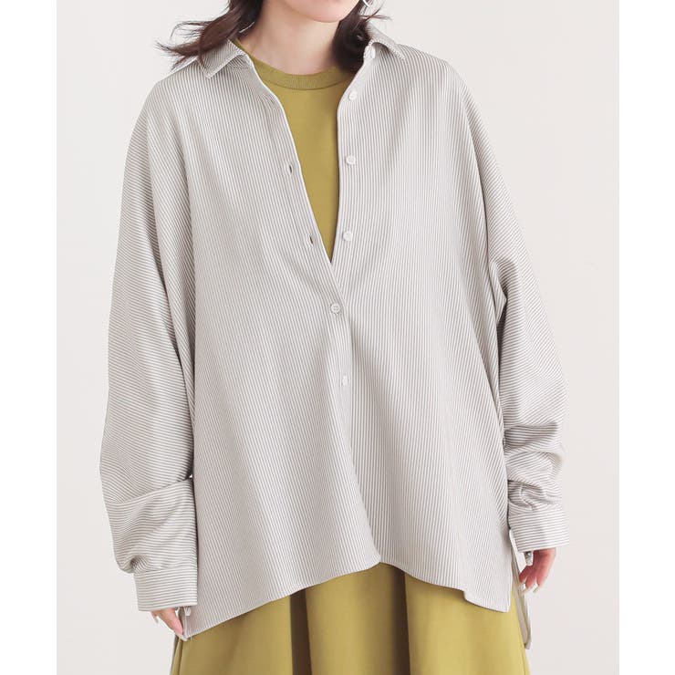 グレー | n'OrLABELストライプカットソーシャツ  | osharewalker