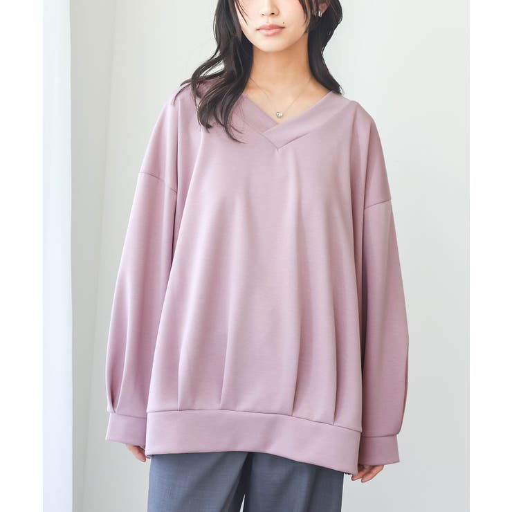 ピンク | n'OrLABEL前後Vネックダンボールスウェット  | osharewalker