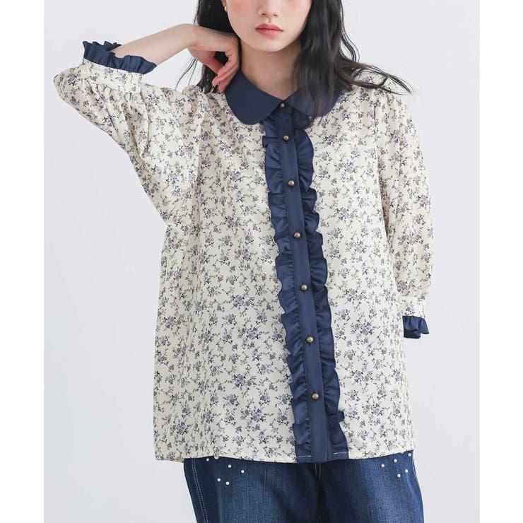 アイボリー | somari imagination花柄配色ブラウス | osharewalker