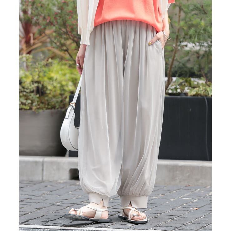 グレージュ | n'OrLABEL冷感コクーンチュールパンツ  | osharewalker