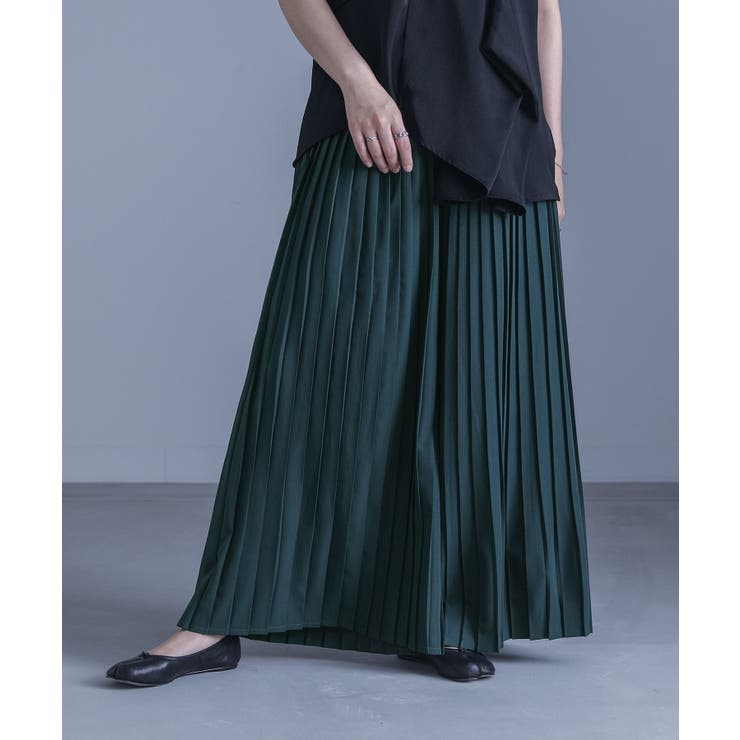 ブルーグリーン | kOhAKUプリーツワイドパンツ  | osharewalker