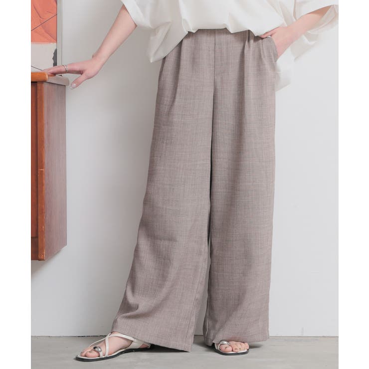 グレージュ | n'OrLABELリネンライクツータックワイドパンツ | osharewalker