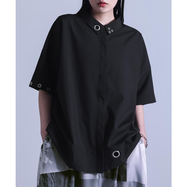 kOhAKUアシンメトリーハトメデザインシャツ[品番：MITW0017290