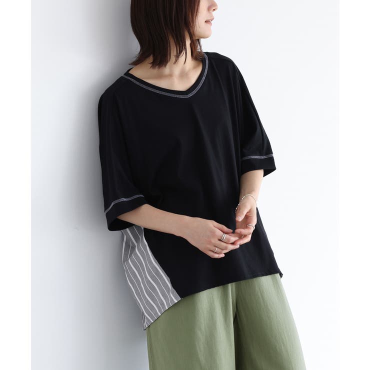 n'OrLABELバックタックデザインTシャツ[品番：MITW0017388