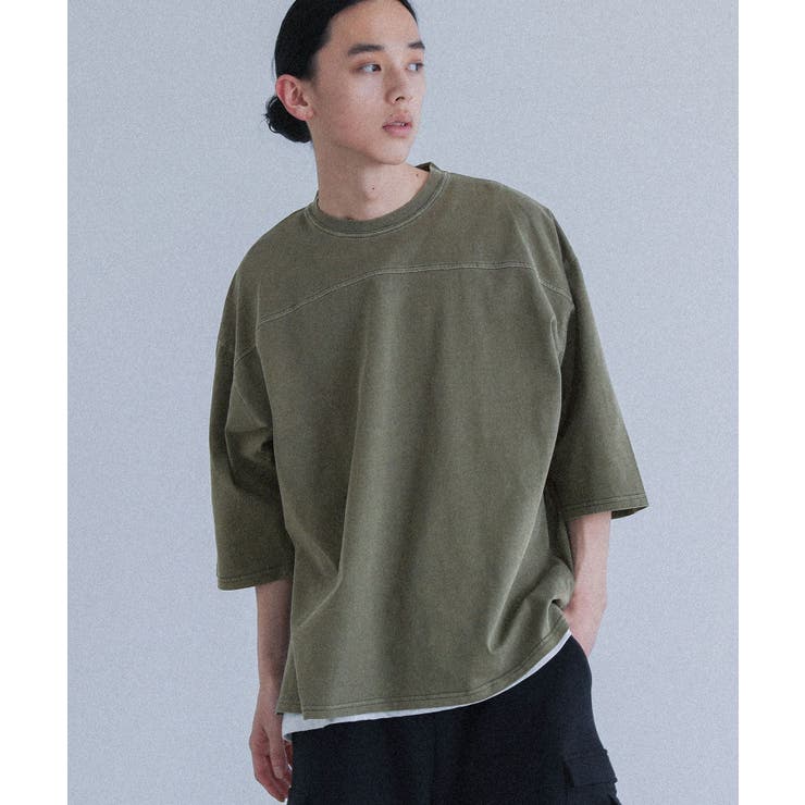 カーキ | MDRピグメントクルーネックカットソー | osharewalker【MEN】