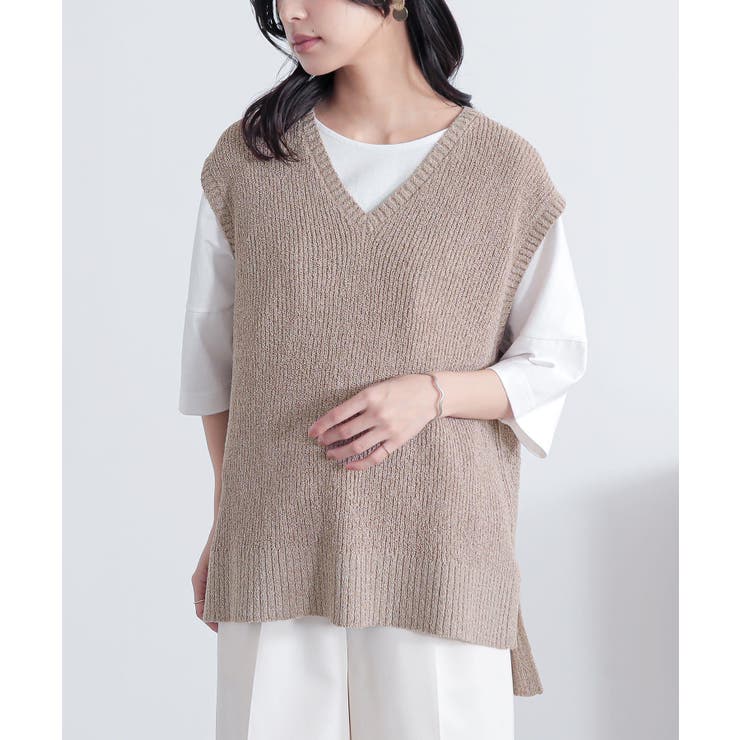 n'OrLABELミックスヤーンニットベスト [品番：MITW0018124