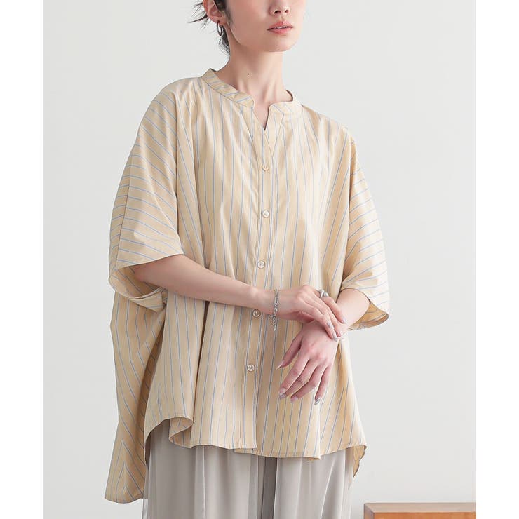 n'OrLABELストライプドルマンシャツ[品番：MITW0018208