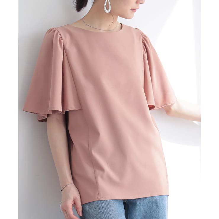 コーラル | n'OrLABEL5分袖フレアブラウス | osharewalker