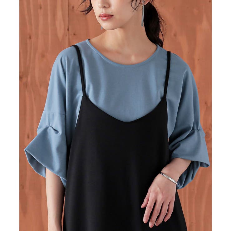 ブルー | n'OrLABEL多機能袖タックTシャツ | osharewalker