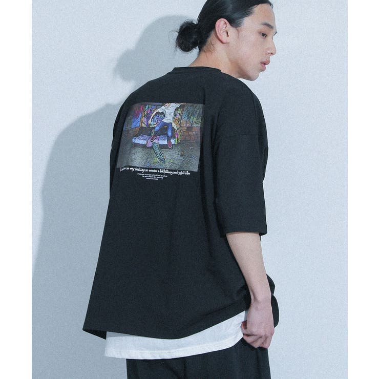 ブラック系７ | MDRマルチプリント柄半袖Ｔシャツ | osharewalker【MEN】