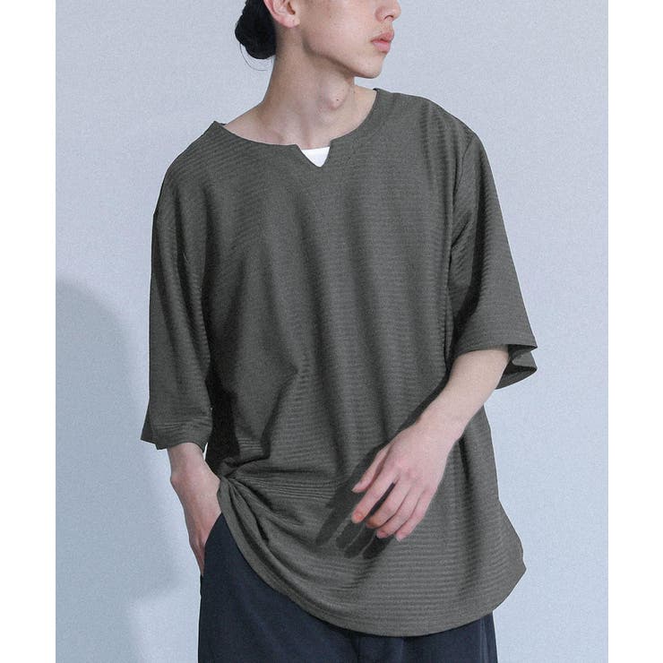 チャコール | MDRキーネックニットソートップス | osharewalker【MEN】