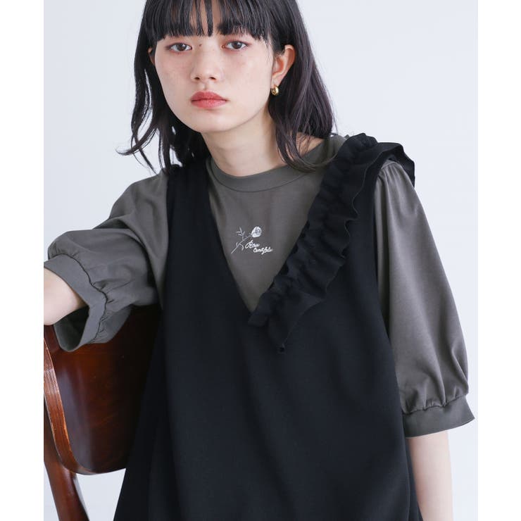 チャコール | somari imagination冷感ロゴ刺繍カットソー | osharewalker