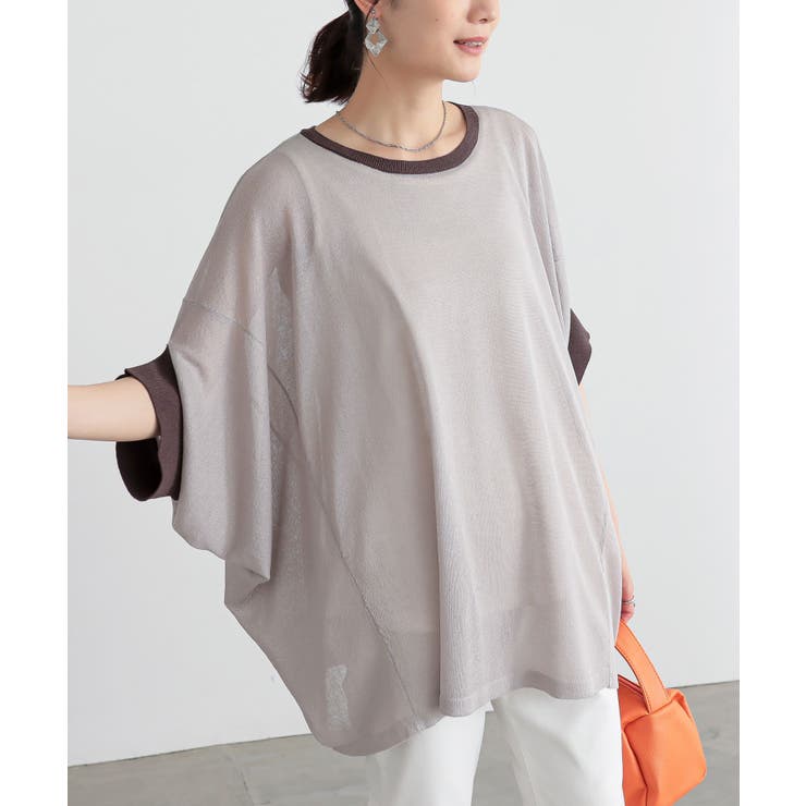 グレージュ | n'OrLABEL冷感UVカット変形ドルマンシアーニット | osharewalker