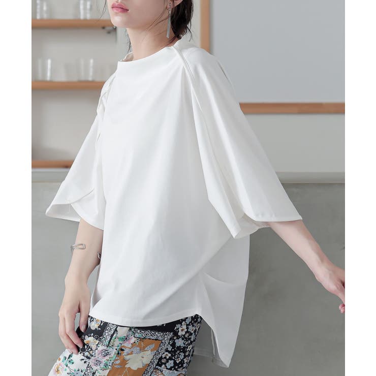 オフホワイト | n'OrLABEL接触冷感ボトルネックドルマンカットソー | osharewalker