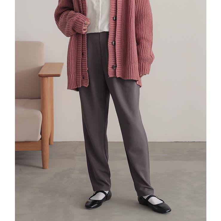 グレー | n'OrLABELカットジョーゼットタックテーパードパンツ | osharewalker