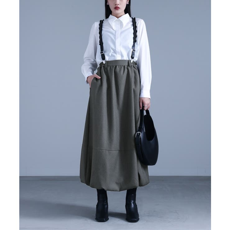 チャコール | kOhAKUサスペンダー付きバルーンスカート | osharewalker