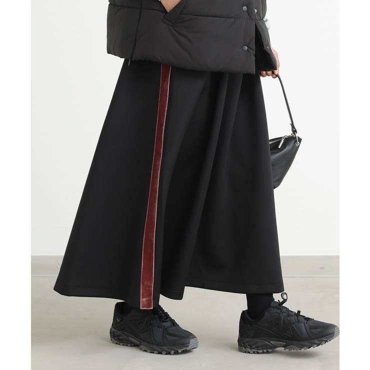 ブラック | n'OrLABELサイドラインダンボールスカート  | osharewalker