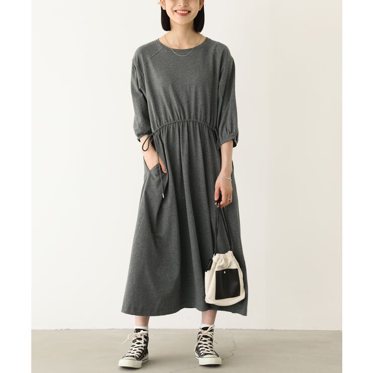 杢チャコール | n'OrLABELドロストデザインカットソーワンピース | osharewalker