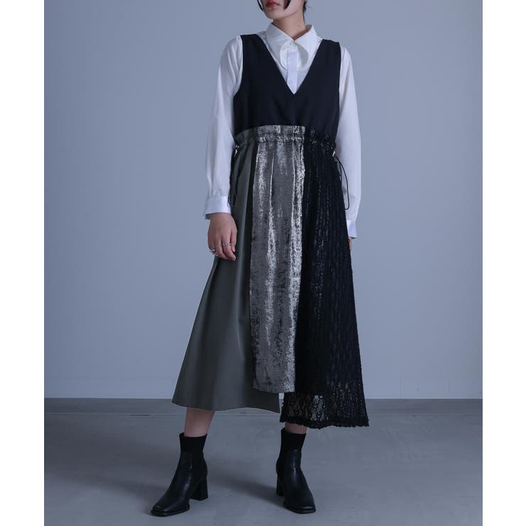 希少✨サカイ　アシンメトリー異素材コンビプルオーバー 変形　ドッキング　白×黒 希少✨サカイ アシンメトリー異素材コンビプルオーバー 変形