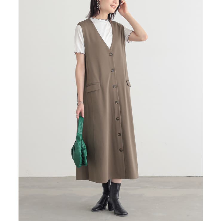 モカ | n'OrLABELリブカットソー＆前あきワンピースセット  | osharewalker