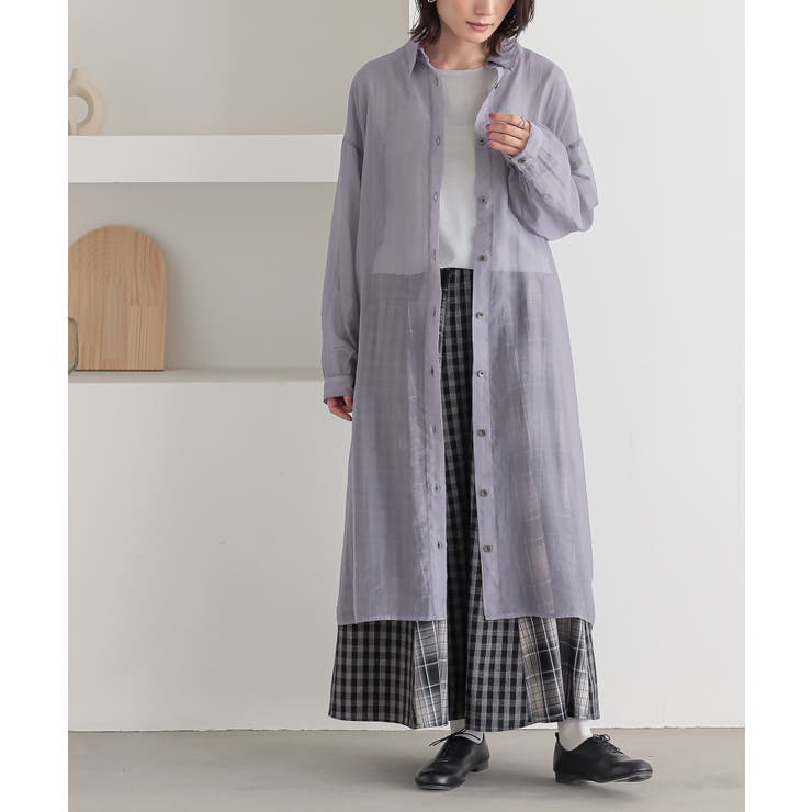 ラベンダー | n'OrLABELバックギャザーシアーシャツワンピース | osharewalker