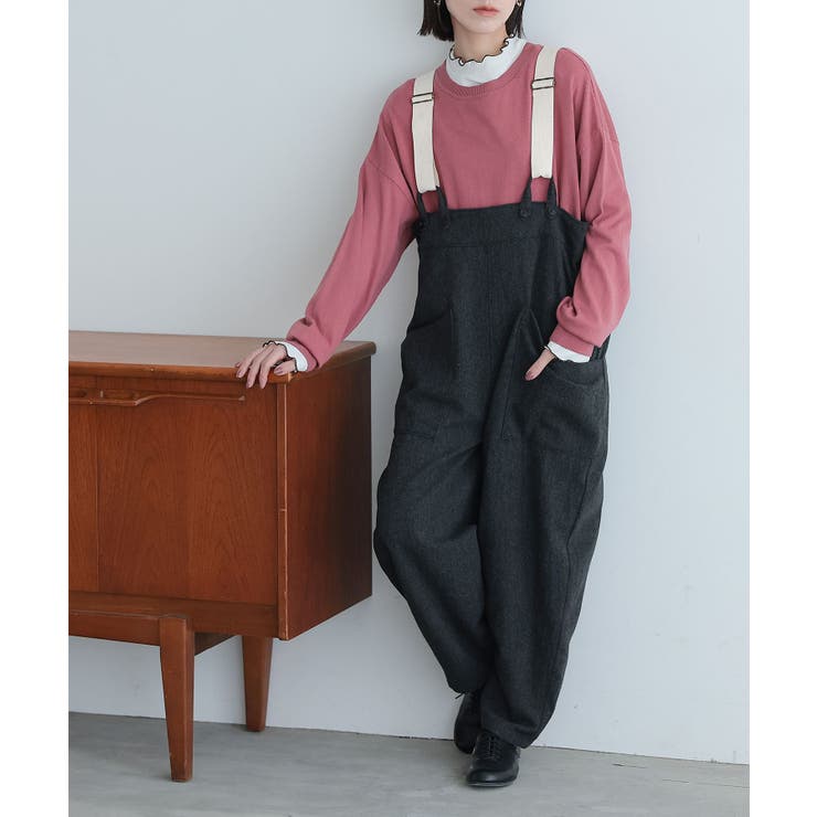 杢チャコール | n'OrLABELツイードコクーンサロペット  | osharewalker