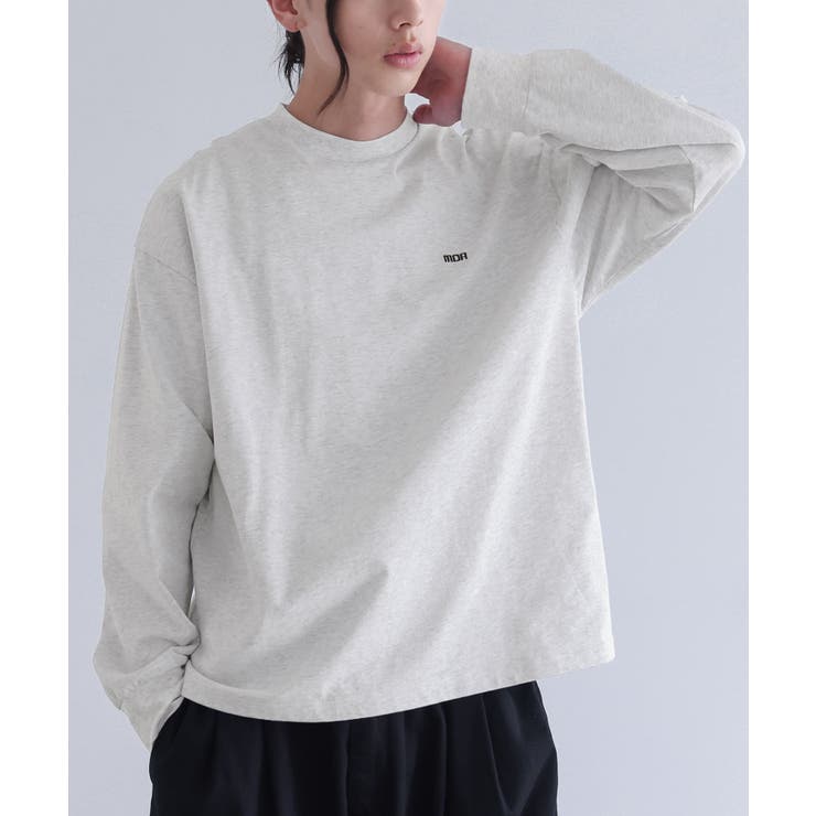 杢グレー | n'OrLABEL刺繍ロゴロンＴ | osharewalker【MEN】