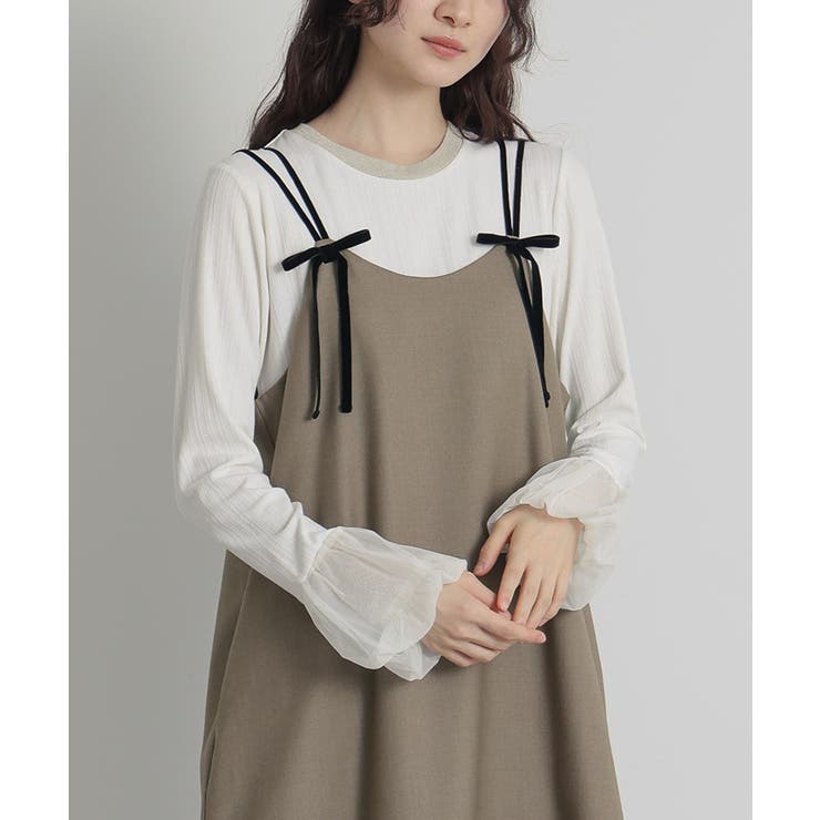 アイボリー | somari imagination袖口チュールリブカットソー | osharewalker