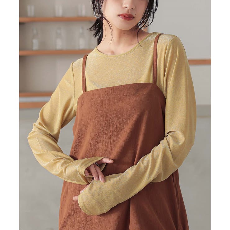 イエロー | n'OrLABELラメシアークルーネックカットソー | osharewalker