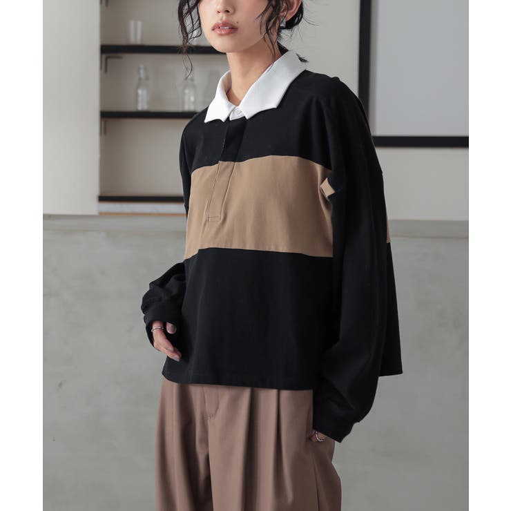 ブラック | n'OrLABELラガーシャツ | osharewalker