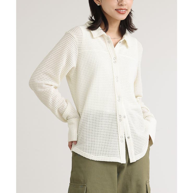 エクリュ | n'OrLABELワッフルニットソーシャツ | osharewalker