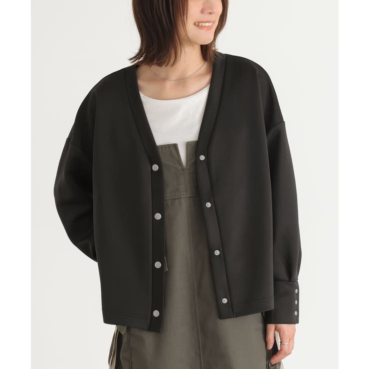 ブラック | n'OrLABELVネックダンボールカーディガン | osharewalker