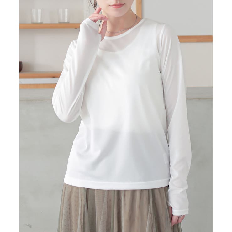 オフホワイト | n'OrLABEL選べるシアー指穴カットソー | osharewalker