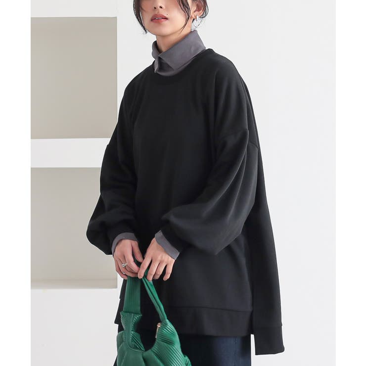 チャコール | n'OrLABEL吸湿発熱シャツ襟ハイネックカットソー | osharewalker