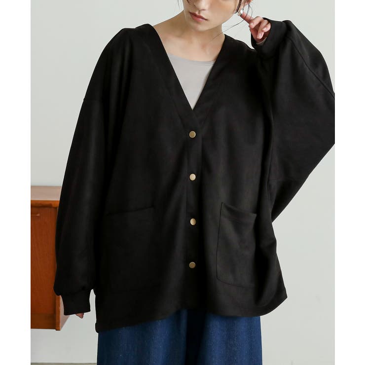 ブラック | n'OrLABELスエードポンチドルマンカーディガン  | osharewalker