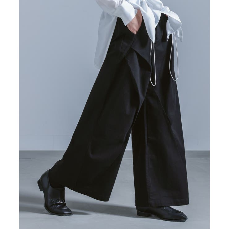 kOhAKUタックデザインワイドパンツ[品番：MITW0017615]｜osharewalker