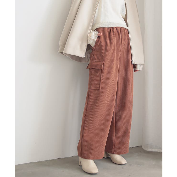 キャメル | n'OrLABEL裏ベロアコーデュロイカーゴパンツ  | osharewalker