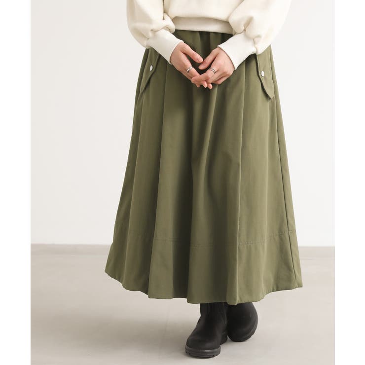 n'OrLABELナイロン裏フリースフレアスカート [品番：MITW0017644