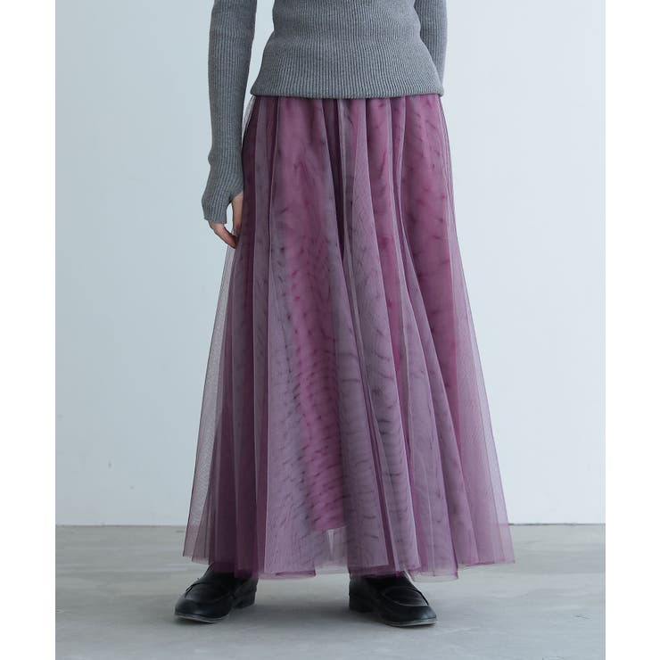 プラム | n'OrLABEL裏起毛配色ボリュームチュールスカート  | osharewalker