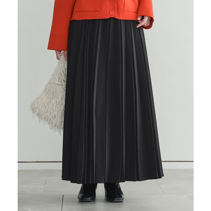 ブラック | n'OrLABELボンディングプリーツスカート  | osharewalker