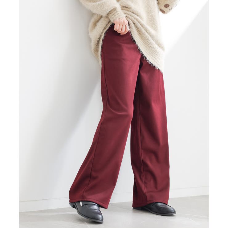 ボルドー | n'OrLABEL裏ベロアストレッチゆるストレートパンツ  | osharewalker