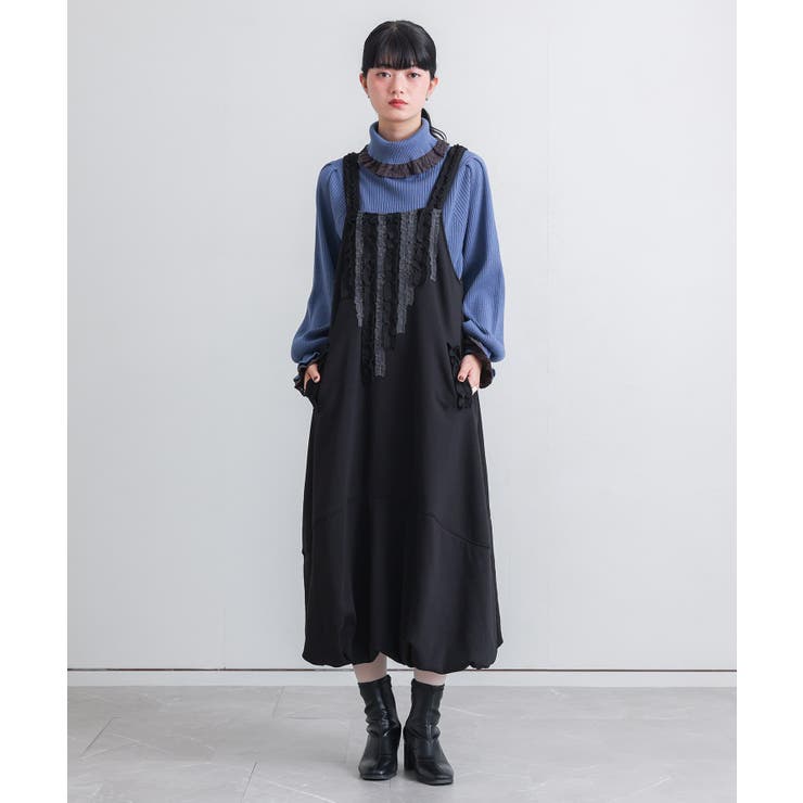 ブラック | somari imagination裏シャギーチュールフリルバルーンジャンスカ | osharewalker