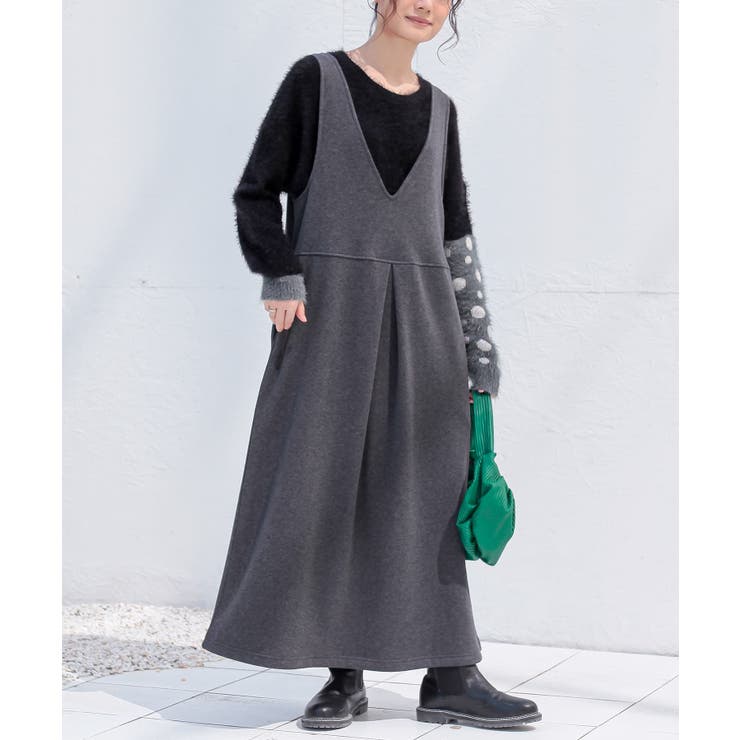 杢チャコール | n'OrLABEL裏シャギージャンパースカート  | osharewalker