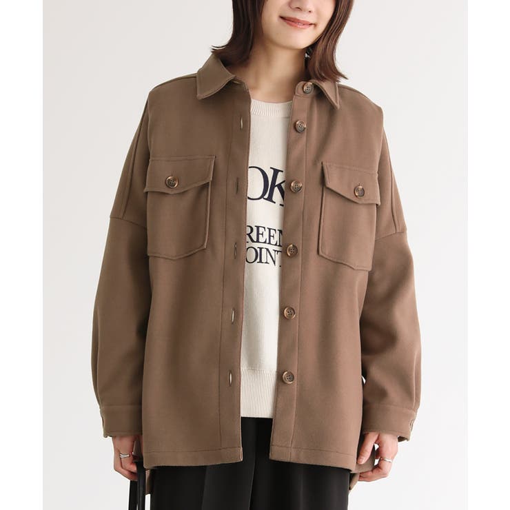 モカ | n'OrLABELフェイクメルトンオーバーシャツ | osharewalker