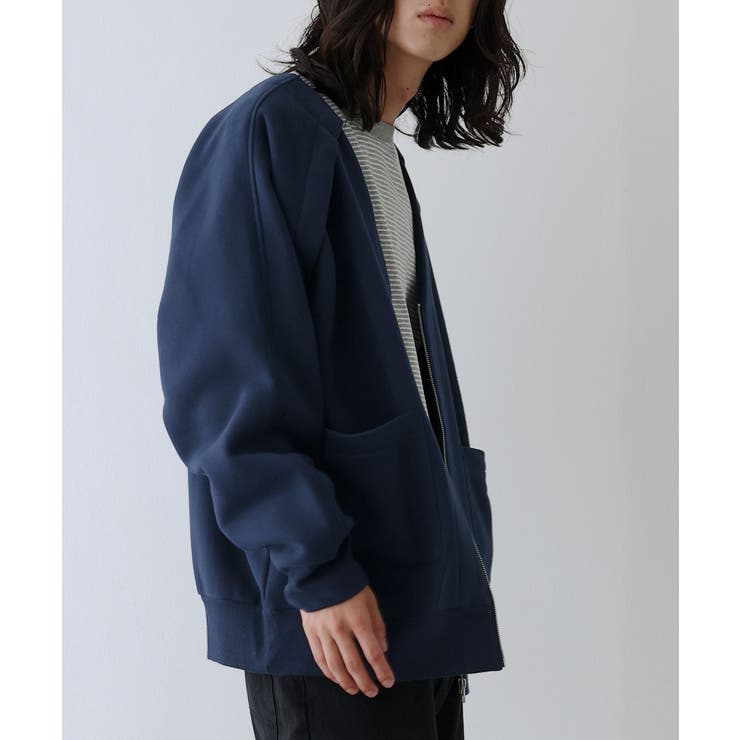 ネイビー | n'OrLABEL裏起毛ジップアップカーディガン  | osharewalker【MEN】