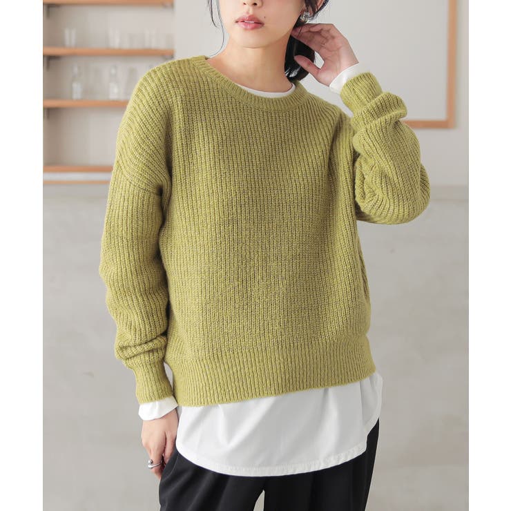 ライトグリーン | n'OrLABELモヘヤタッチラメニット | osharewalker