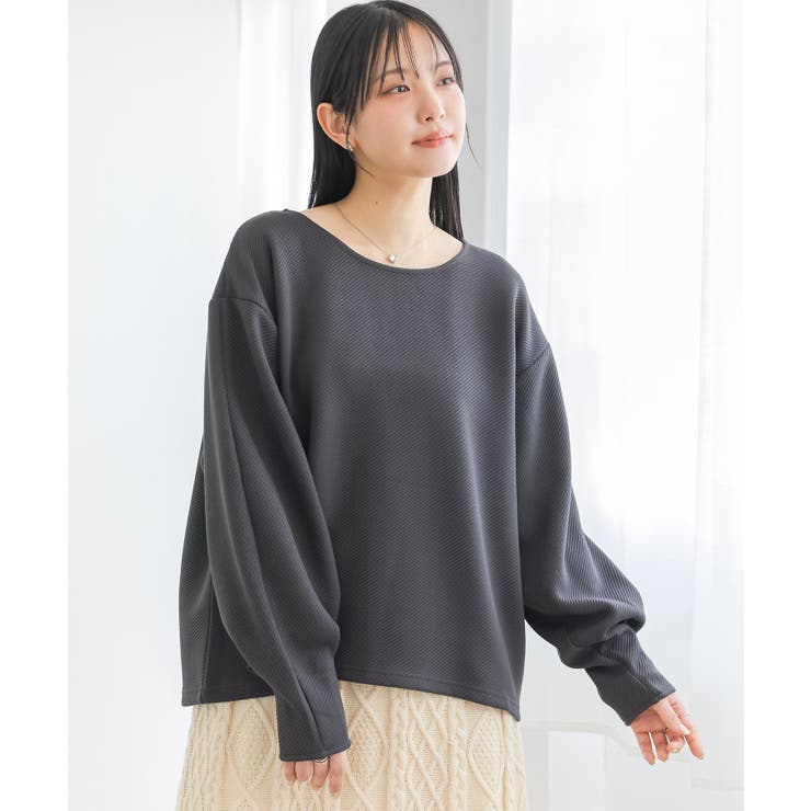 チャコール | n'OrLABELボリュームスリーブジャカードカットソー  | osharewalker