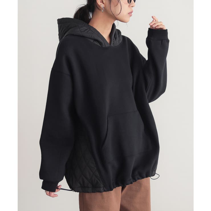 n'OrLABEL裏起毛キルティング切り替えパーカー[品番：MITW0017698